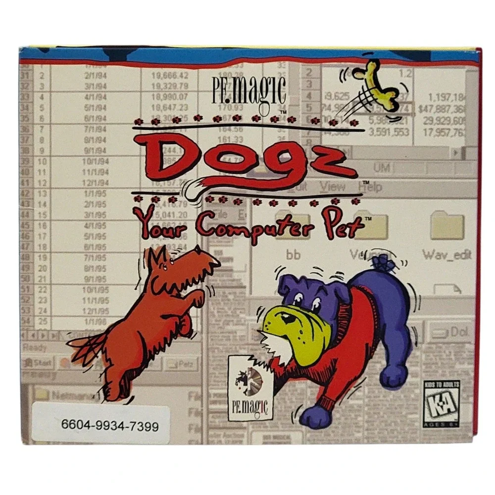 VTG 90s Dogz Your Computer Pet PC Game CD-ROM Virtual 1995 PF Magic Rated E K-A